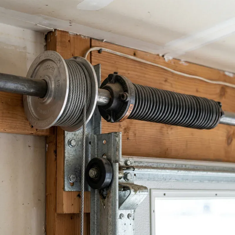 Overhead garage door torsion spring and hardware inspection in Oregon